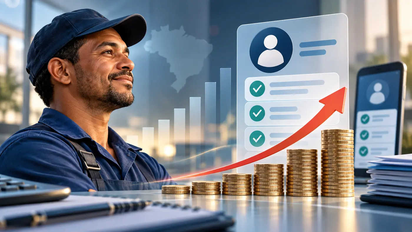 Trabalhador acompanha ajuste previdenciário digital com valores corrigidos