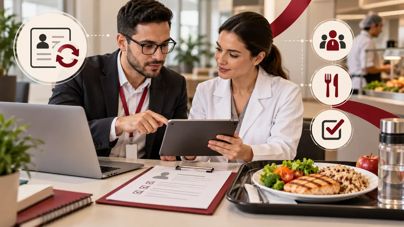 Equipe de recursos humanos e nutrição atualiza cadastro corporativo do programa de alimentação